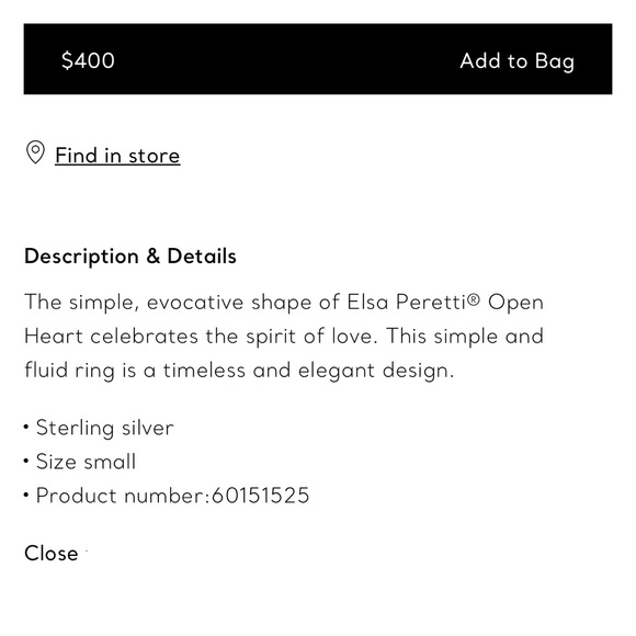 ❤️TRADED❤️Tiffany & Co. Elsa Peretti Open Heart Ring - Picture 13 of 13